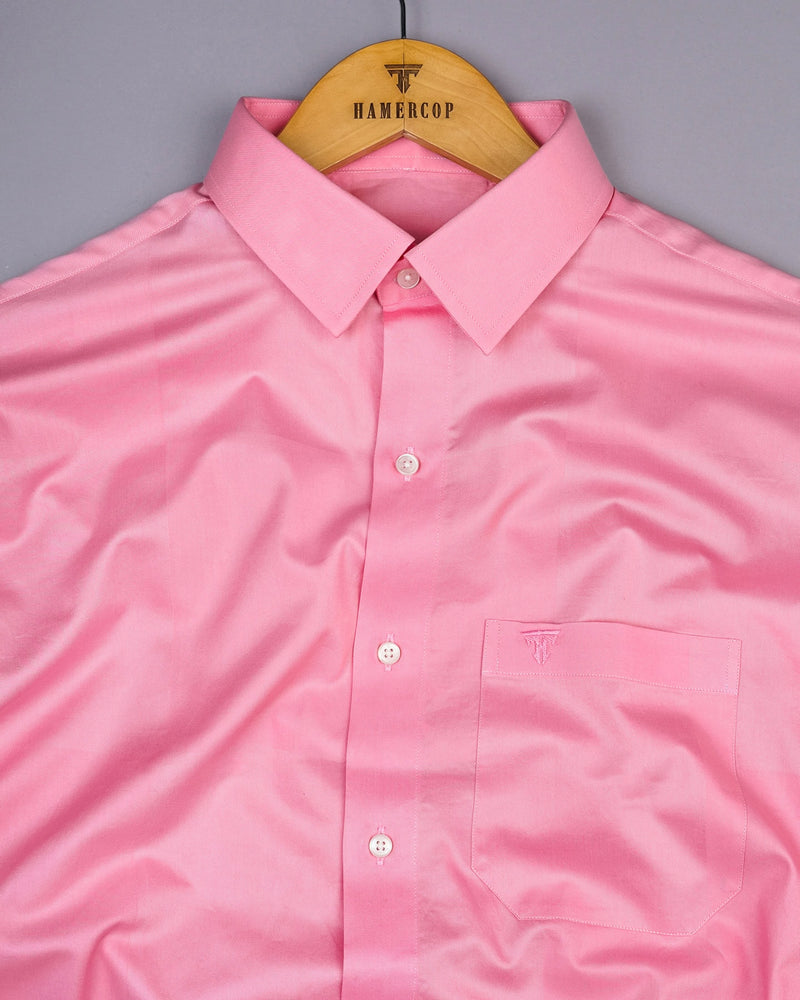 Seagull Pink With Self Broad Box Premium Cotton Shirt