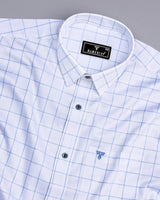 Snowberry White With Blue Twill Check Premium Giza Shirt