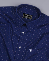 Hemlock Blue With White Poplin Printed Cotton Shirt