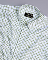 Preston Green With White Check Premium Giza Shirt