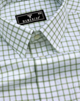 Preston Green With White Check Premium Giza Shirt