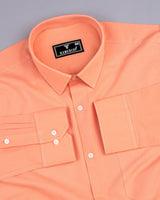 Orange Self Stripe Seersucker Dobby Cotton Shirt