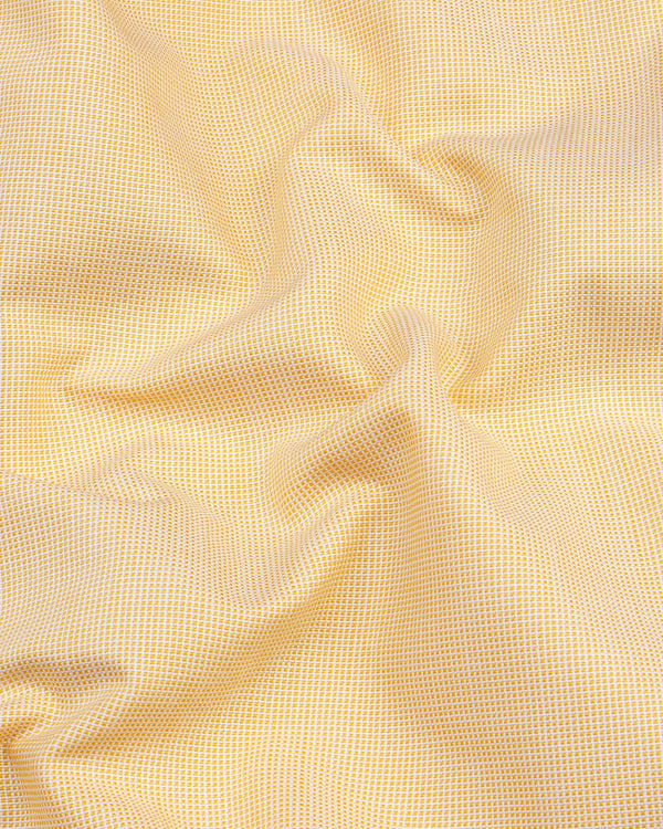 Divine Yellow Dobby Texture Premium Giza Cotton Shirt