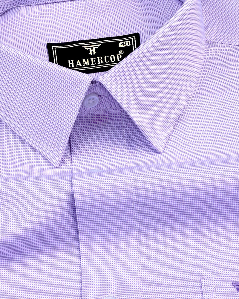 Divine Lavender Purple Dobby Texture Premium Giza Cotton Shirt