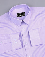 Divine Lavender Purple Dobby Texture Premium Giza Cotton Shirt