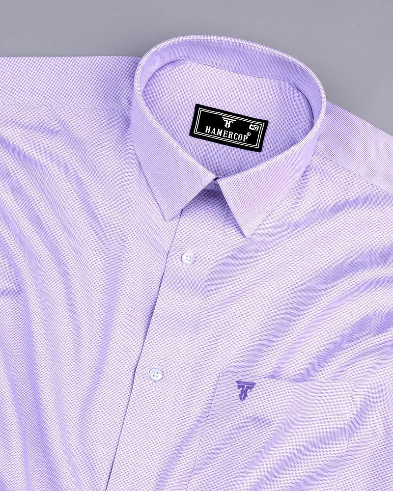 Divine Lavender Purple Dobby Texture Premium Giza Cotton Shirt