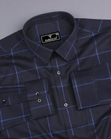 Horton Gray With Blue Broad Check Premium Giza Shirt