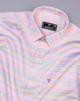 Magical Multicolor Stripe With Jacquard Textured Giza Shirt