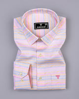 Magical Multicolor Stripe With Jacquard Textured Giza Shirt