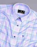 Belas Blue Multi Shadow Twill Check Premium Cotton Shirt