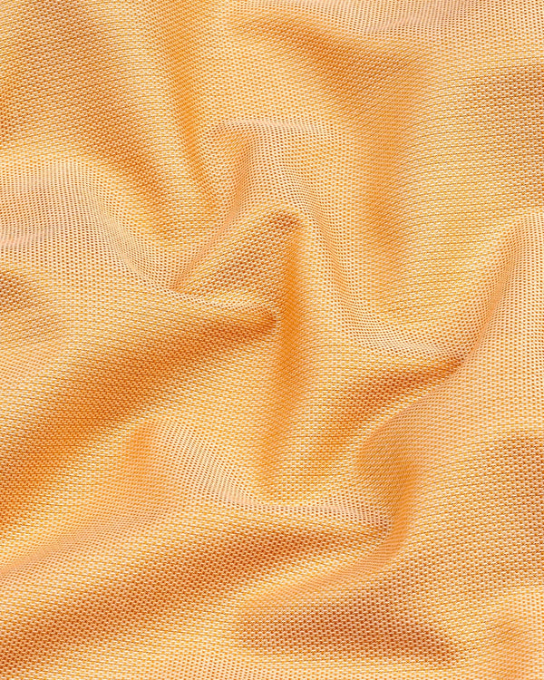 Sweetmelon Orange Dobby Textured Cotton Shirt