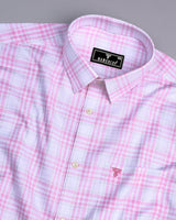 Pink Casata With White Check Dobby Cotton Shirt