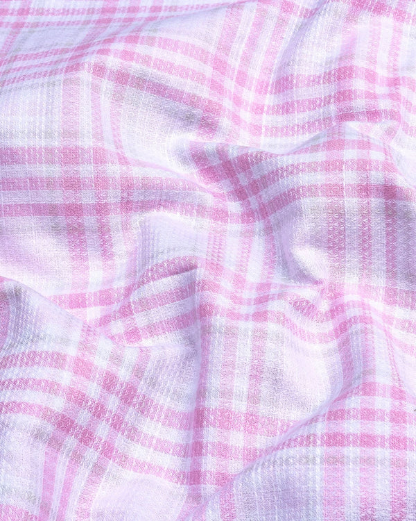 Pink Casata With White Check Dobby Cotton Shirt