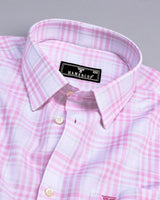 Pink Casata With White Check Dobby Cotton Shirt