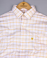 Bliston White With Yellow Twill Check Premium Shirt