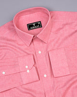 Planet Pink Melange Cotton Formal Shirt