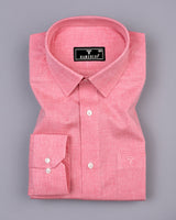 Planet Pink Melange Cotton Formal Shirt