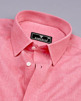 Planet Pink Melange Cotton Formal Shirt