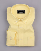 Corn Yellow Plaid Flannel Solid Cotton Shirt