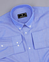 Crayola Blue Plain Oxford Cotton Formal Shirt