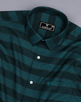 Algeria Rama Green Jacquard Weft Stripe Cotton Shirt