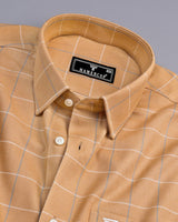 Dessert Sand Cream With White Check Cotton Shirt