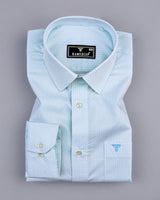 Antrim Green With White Twill Printed Cotton Shirt