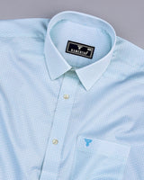 Antrim Green With White Twill Printed Cotton Shirt