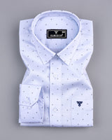 Herten Skyblue With Star Printed Formal Cotton Shirt