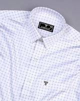 Essen white With Gray Check Premium Cotton Shirt