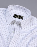 Essen white With Gray Check Premium Cotton Shirt