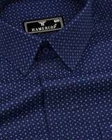 Cortona NavyBlue Twill Printed Formal Cotton Shirt