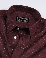 Carob Brown Twill Printed Cotton Shirt