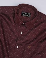 Carob Brown Twill Printed Cotton Shirt