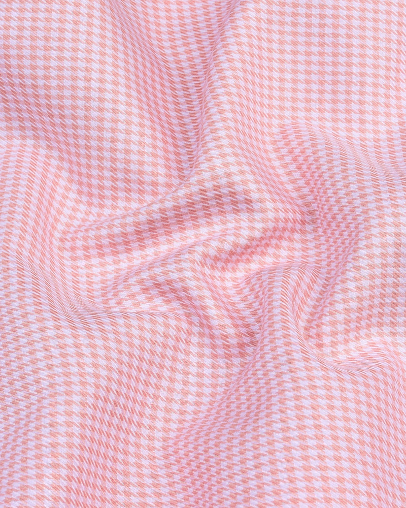 Ascona Peach Houndstooth Jacquard Premium Giza Shirt