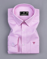 Ascona Pink Houndstooth Jacquard Premium Giza Shirt