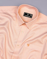 Ascona Orange Houndstooth Jacquard Premium Giza Shirt