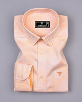 Ascona Orange Houndstooth Jacquard Premium Giza Shirt