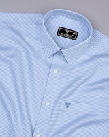 Ascona Babyblue Houndstooth Jacquard Premium Giza Shirt