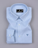 Ascona Babyblue Houndstooth Jacquard Premium Giza Shirt