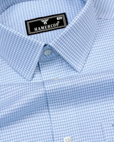 Ascona Babyblue Houndstooth Jacquard Premium Giza Shirt