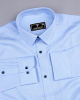 Ascona SkyBlue Houndstooth Jacquard Premium Giza Shirt