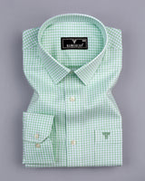 Roxton Green With White Check Premium Giza Shirt