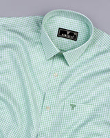 Roxton Green With White Check Premium Giza Shirt