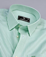 Roxton Green With White Check Premium Giza Shirt