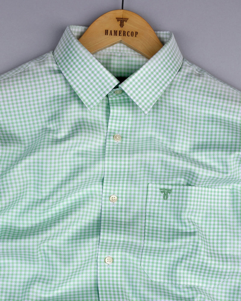 Roxton Green With White Check Premium Giza Shirt