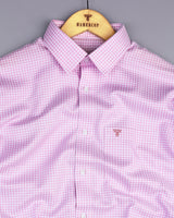 Roxton Pink With White Check Premium Giza Shirt