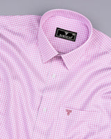 Roxton Pink With White Check Premium Giza Shirt