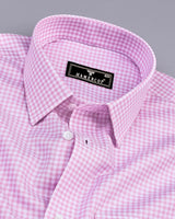 Roxton Pink With White Check Premium Giza Shirt