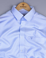 Roxton Blue With White Check Premium Giza Shirt